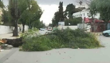 En images, de fortes rafales de vent dans la région de Meknès
