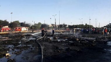 Incendie dans un camp de migrants près de la gare routière de Oulad Ziane