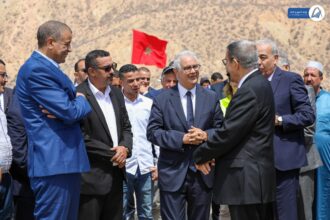 Nizar Baraka sur le chantier de construction du barrage Tamri