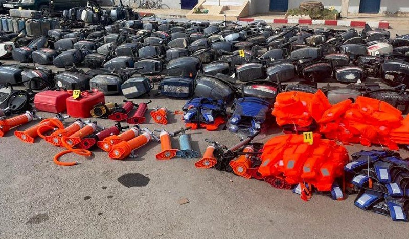 L'impressionnant arsenal d'un réseau d'immigration clandestine démantelé à Nador