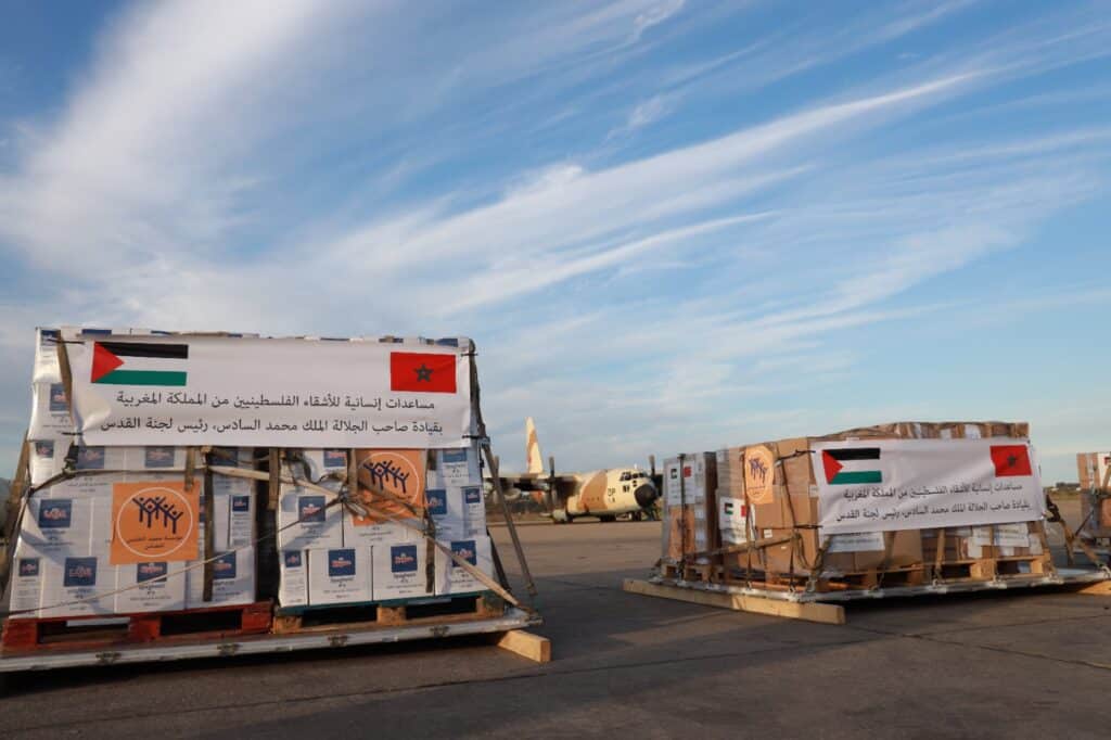 Aide humanitaire aux populations palestiniennes : départ de deux avions militaires marocains en direction de l’Egypte