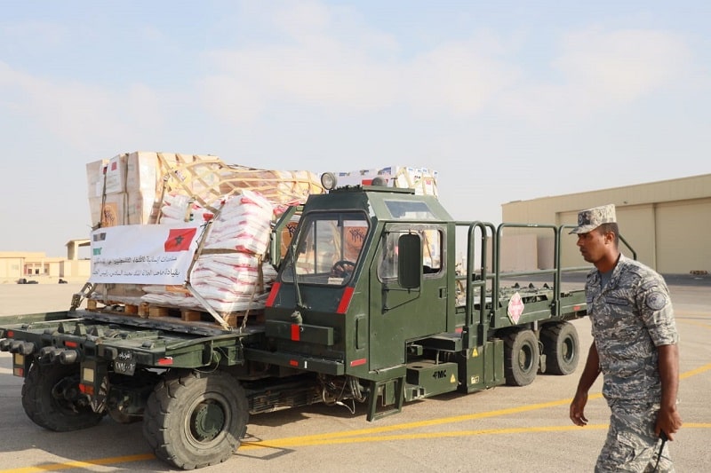 Arrivée en Égypte de deux avions militaires marocains transportant des aides humanitaires à Gaza
