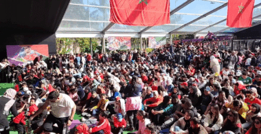Ambiance dans la Fan Zone Inwi avant le match Maroc- RD Gongo