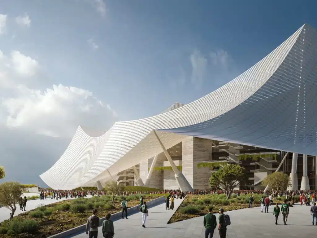 Stade Hassan II à Casablanca. Nouvelles images et explications du cabinet Populous