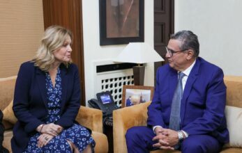 Aziz Akhannouch s'entretient avec la présidente de l’Assemblée nationale française