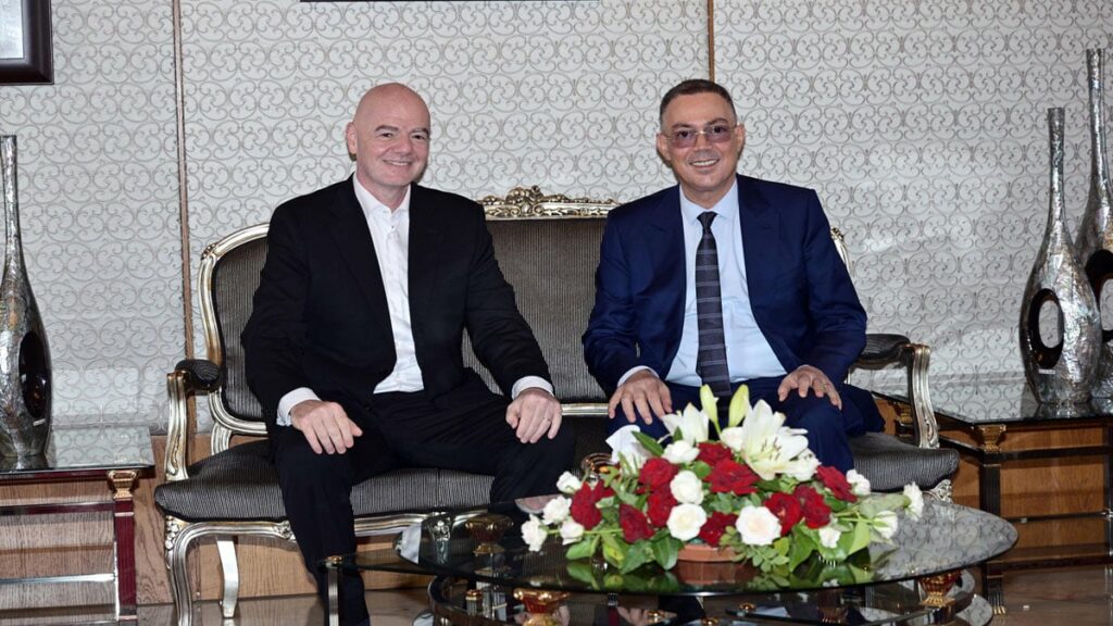 Gianni Infantino et Fouzi Lekjaa à Rabat.