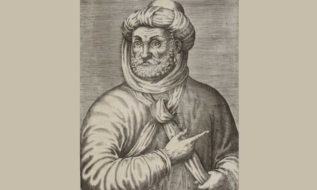 Cette gravure de 1584 relayée par André Thevet est considérée comme une représentant possible du sultan Ahmed Al Mansour