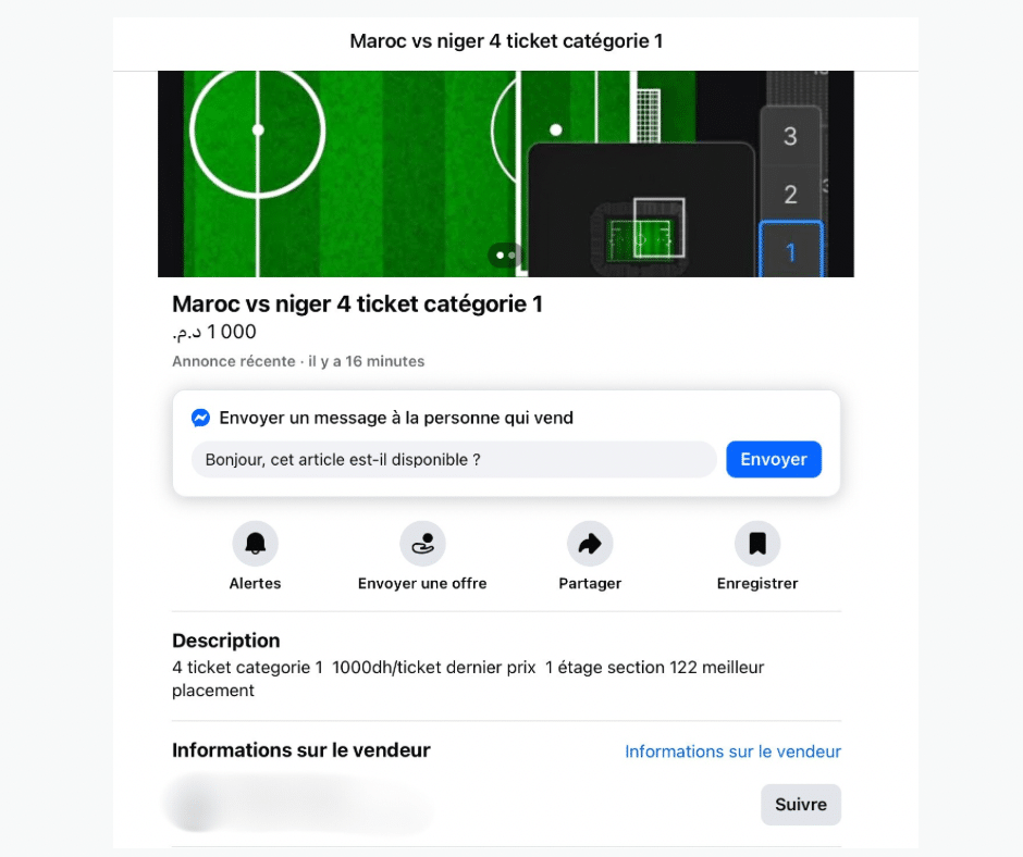 Billet Maroc - Niger vendu au marché noir