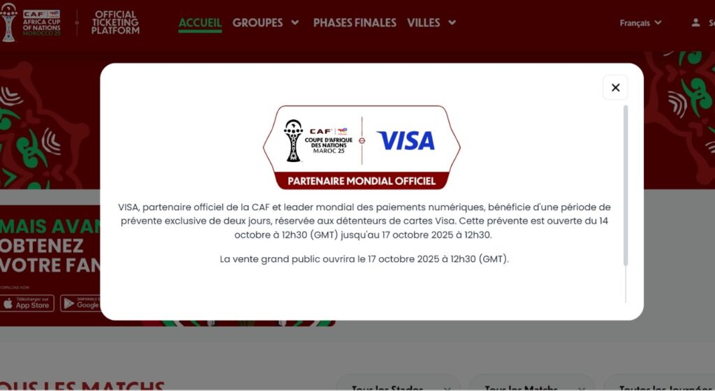 CAN 2025. La plateforme &ldquo;tickets.cafonline&rdquo; désormais opérationnelle
