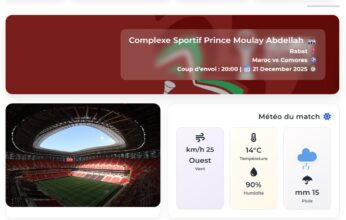 CAN 2025 : la Direction Générale de la Météorologie met en ligne &ldquo;Météo du match&rdquo;