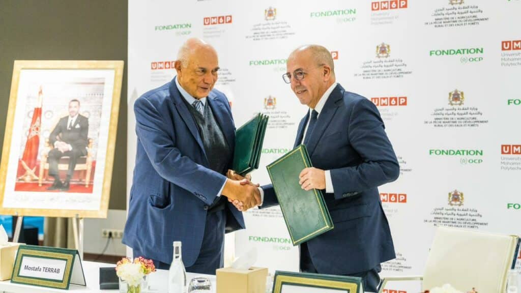 Accord signé le 20 janvier 2026 entre les ministères de l'agriculture et de l'économie, la fondation OCP et l'UM6P