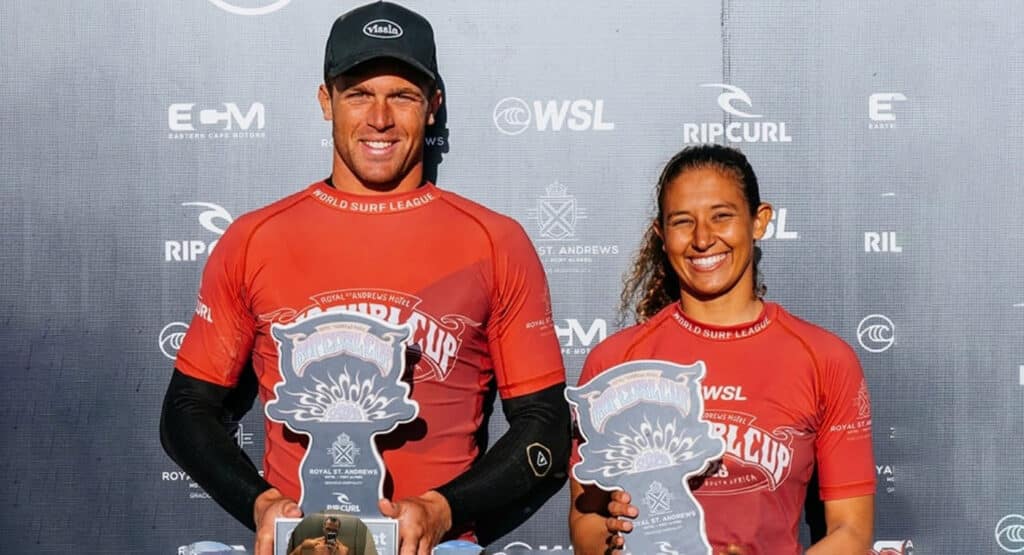 Surf : Teva Bouchgua et Lilias Tebbai signent un doublé marocain historique en Afrique du Sud